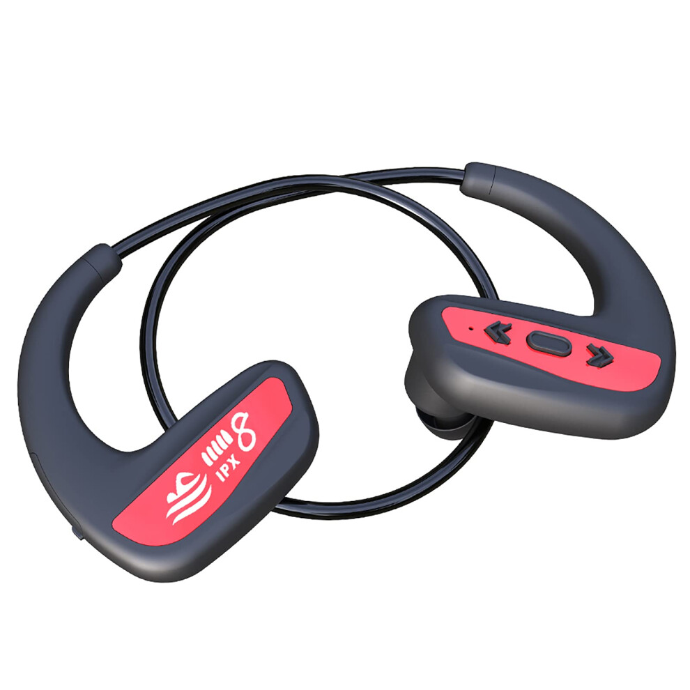 Swimming Mp3 Player Bluetooth 5.0 16Gb Builtin Storage Ipx8 Waterproof Two Playback Modes Red 9323874499765