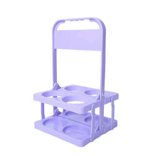 4 Bottle Beer Holder Foldable Handle Design Stand-Light purple