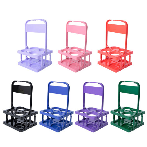 4 Bottle Beer Holder Foldable Handle Design Stand-Light purple 1