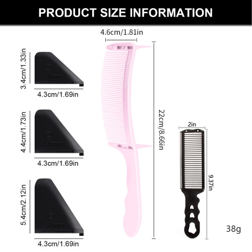2x/Set Hair Cutting Positioning Comb Set-black black 2