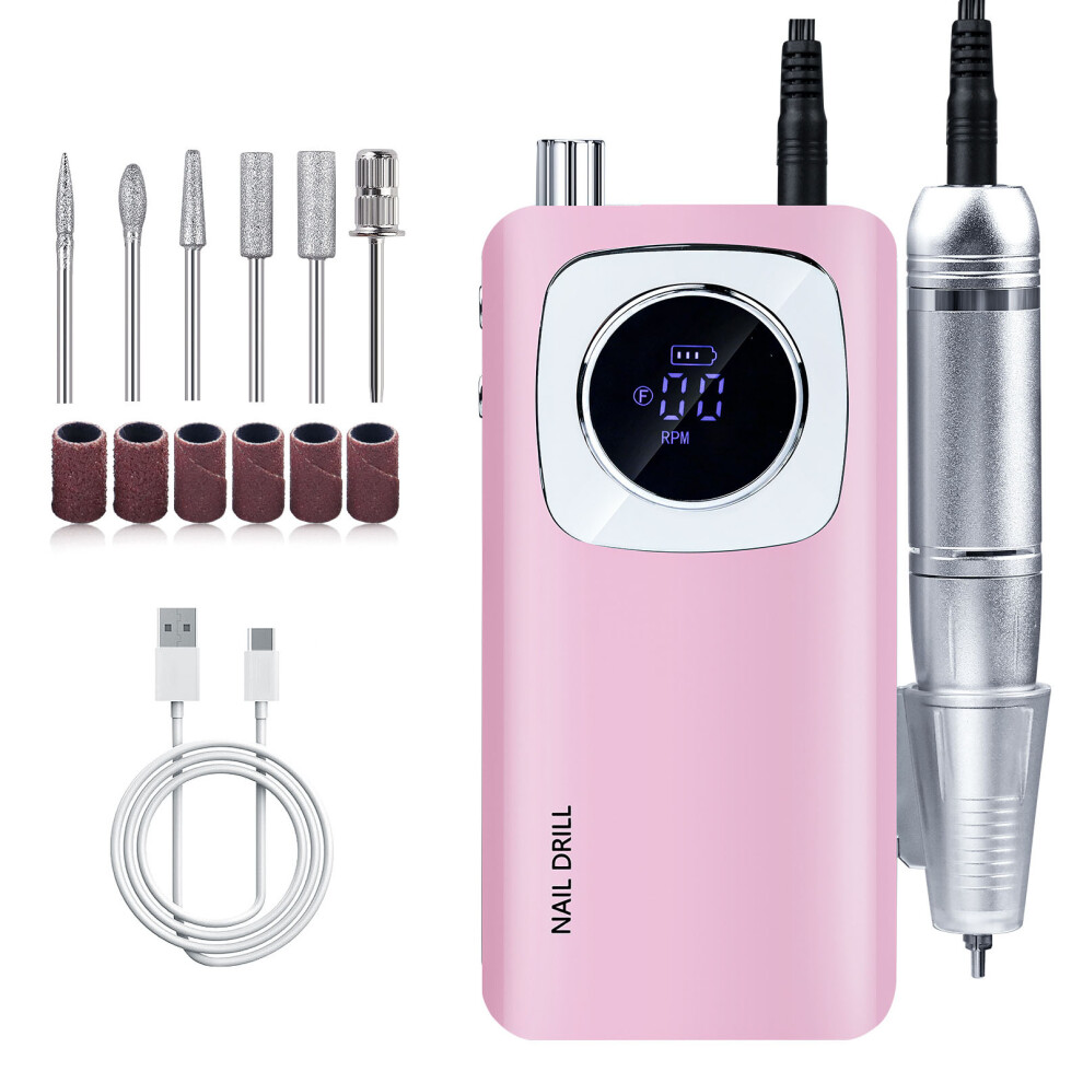45000RPM Electric Nail Drill Machine Nail File Machine for-Pink