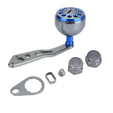Manivela de metal resistente e durável para carretilha de pesca Abu Garcia. Compatível com diversas carretilhas e com ajuste regulável.