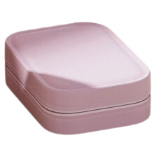 Makeup Case with LED Mirrored Travel Cosmetics Jewelry-pink red