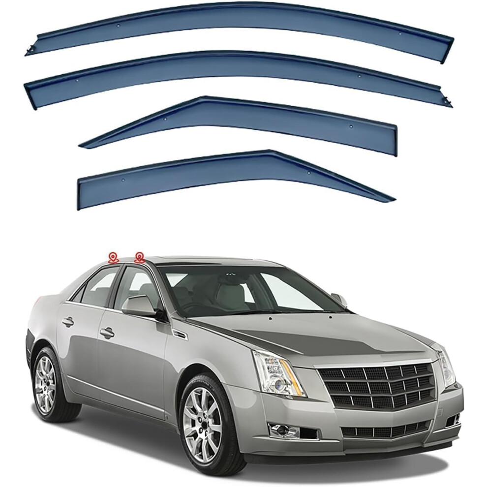 Car Wind Deflectors Mk2 20082013 Stickon Window Rain Guards Sun Visor 9119770181497