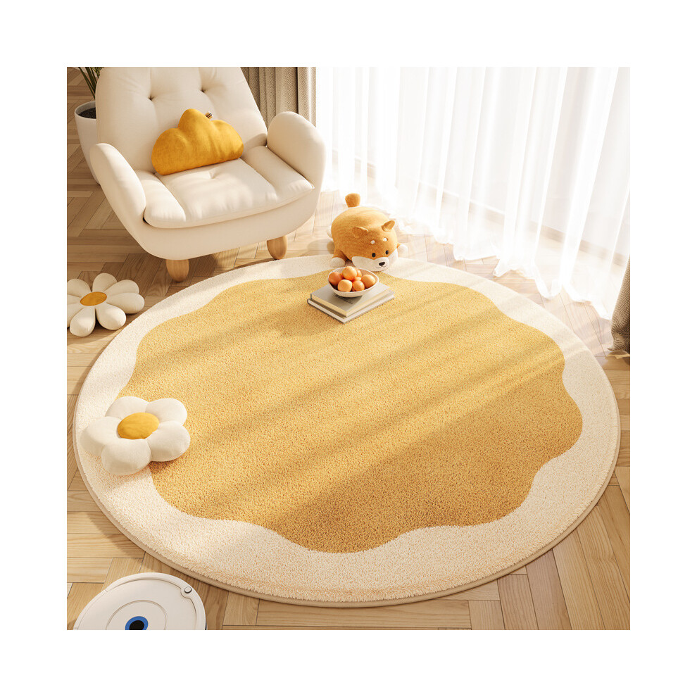 (Egg pudding round, 120*120cm) Cartoon animal imitation cashmere anti-slip round carpet