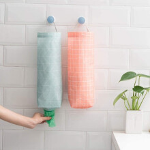Organizador de sacolas de compras reutilizáveis, design compacto e ecológico, uso versátil em casa e na cozinha, à prova d'água e durável.