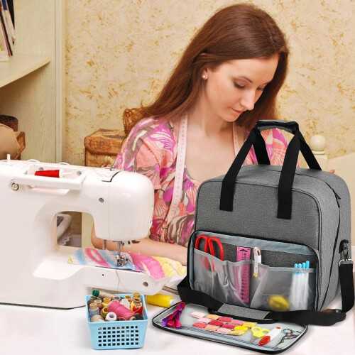 Sewing Machine Carrying Bag with Multiple Pockets, Waterproof, Dark Purple 1