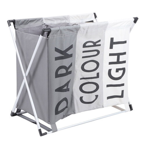 Portable And Stable Laundry Sorter, 3-Section Collapsible Hamper, For Efficient Laundry Room Organization 2
