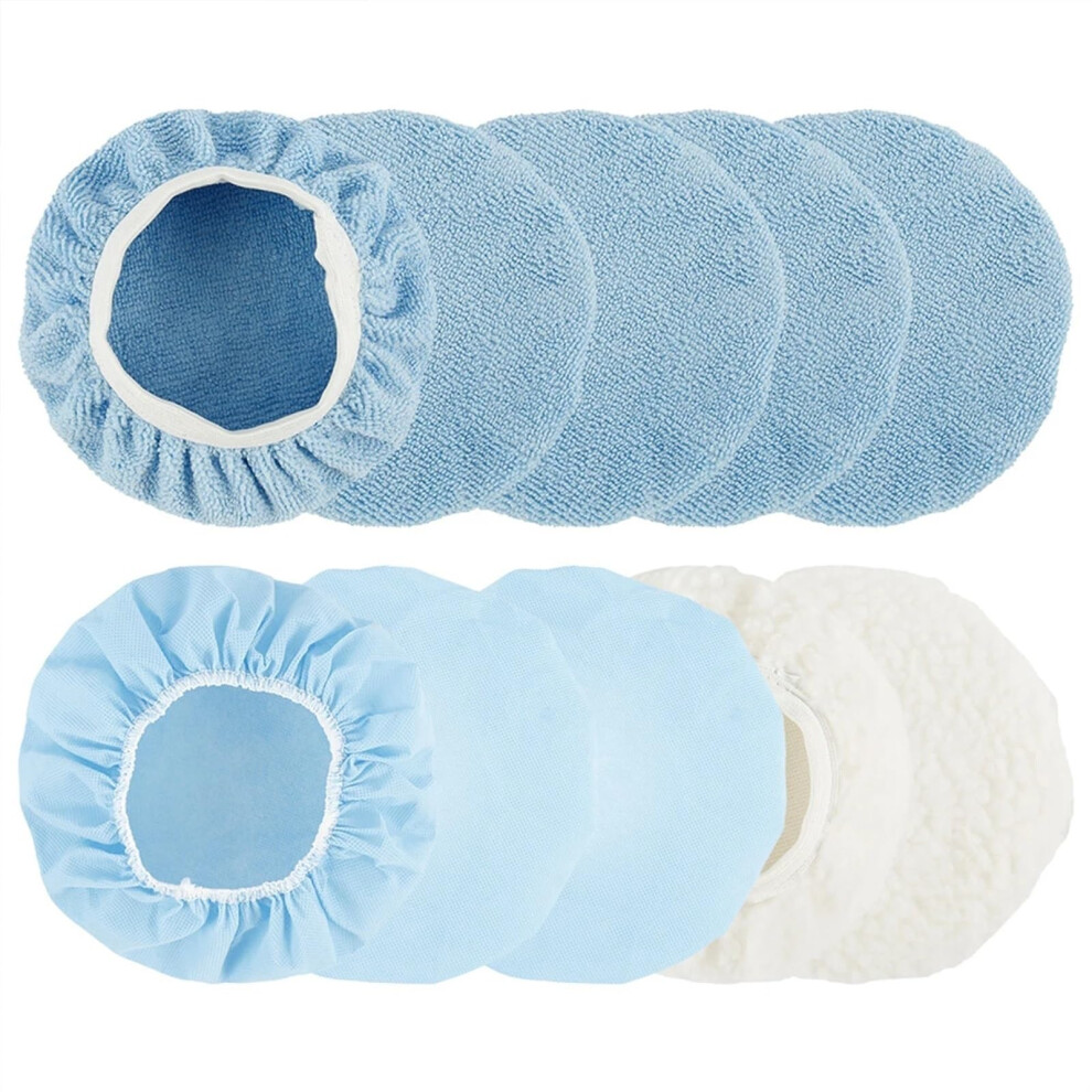 10Pcs 910 Inch Car Polishing Pad Car Soft Microfiber Bonnet Polisher Soft Wool Wax Washing Buffer Cover Cleaning Tools Accessories 9001264342234