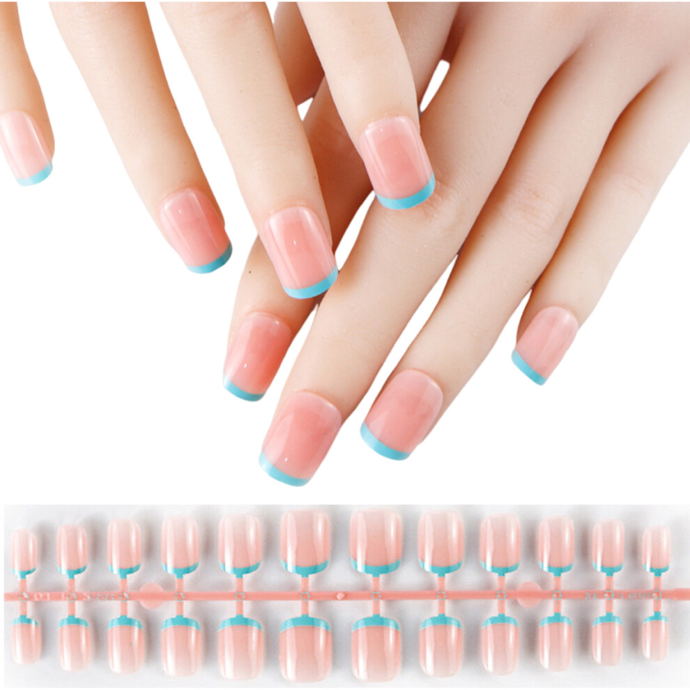 600x/Box Full Cover Stick On Nail Almond False Nails-HLBG03