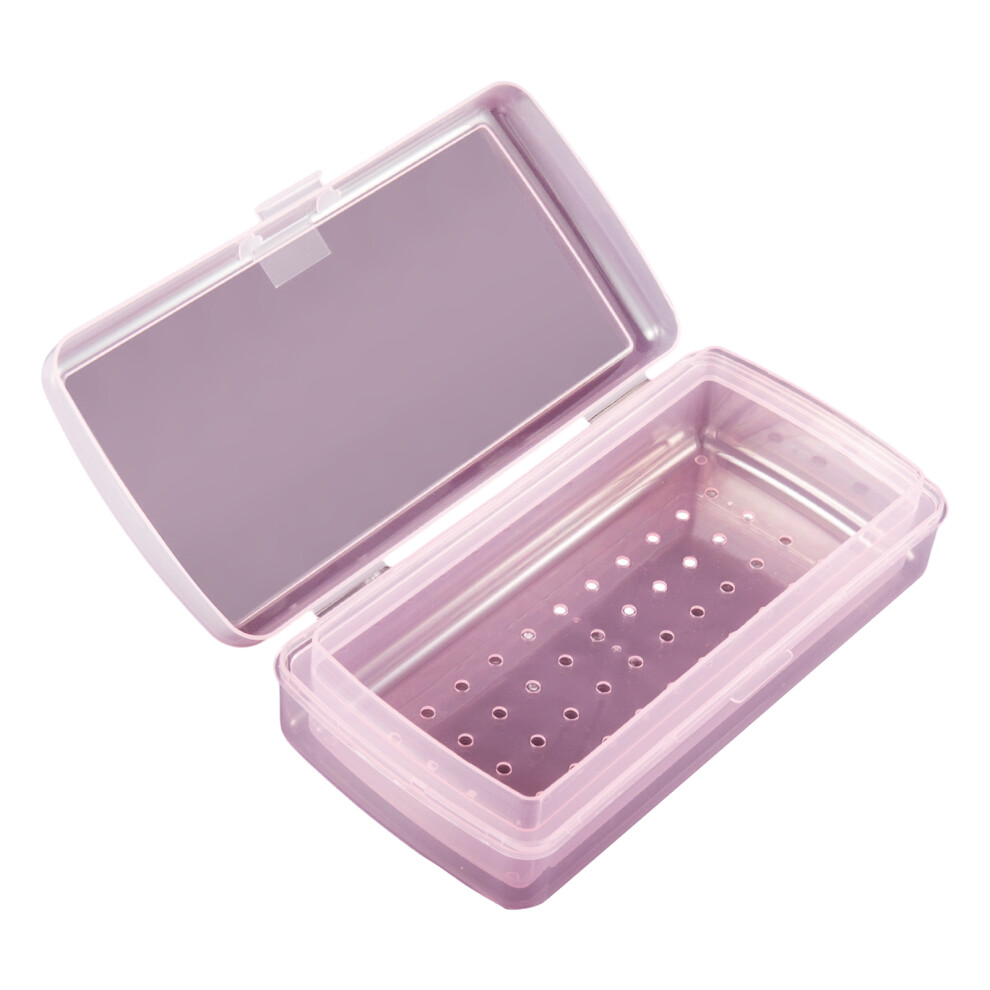 Pink Reusable Nail Care Sterilizations Container Alcohols Soak