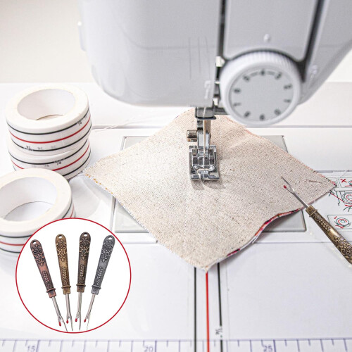 Thread cutter with seam ripper, for removing thread, sewing, clothing, needles, work patterns, 2 pieces gold 1