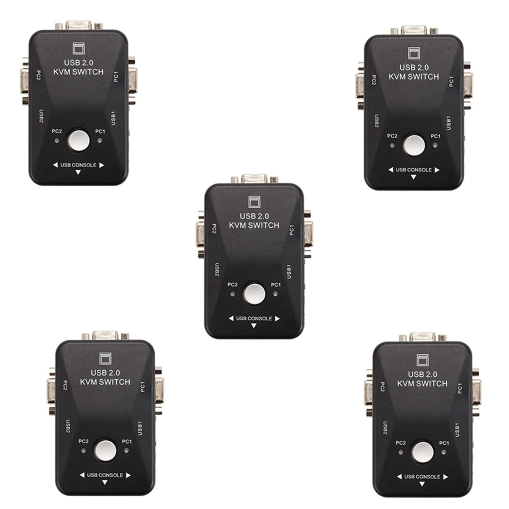 5X Usb Kvm Switch 2Port Vga Svga Switch Box Usb 2.0 Mouse Keyboard 1920X1440 9323874500652