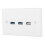 Πλάκα τοίχου USB3.0 με θύρες φόρτισης, πάνελ Keystone, τρεις θύρες USB (2x USB3.0 1x USB2.0), 3