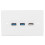 Πλάκα τοίχου USB3.0 με θύρες φόρτισης, πάνελ Keystone, τρεις θύρες USB (2x USB3.0 1x USB2.0), 2