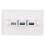 Πλάκα τοίχου USB3.0 με θύρες φόρτισης, πάνελ Keystone, τρεις θύρες USB (2x USB3.0 1x USB2.0), 8