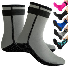 3mm Neoprene Socks, Thermal Wetsuit Socks, Thickened NonSlip Diving Socks, Boots, Quick Dry Swim Socks for Men and Women Medium 4041 gray