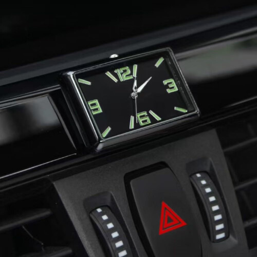 Car Quartz Clock Rectangular Glass Dashboard With Digital Display And Clear Numerals Minute Marks Classical Erected 1
