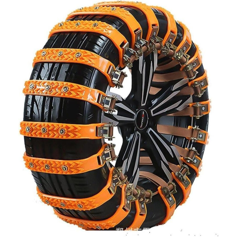 Snow Chains For Cars, 6Pcs Universal Fit 165265Mm Alloy Steel Antiskid Winter Tire Chains 9323874500065