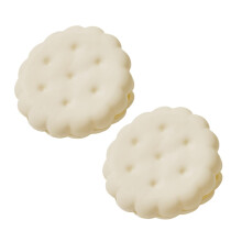 Kitchen Clips for Open Bags, Pack of 2 Biscuit Shaped Sealing Clips White