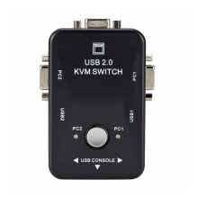 USB2.0 VGA 2Port Manual KVM Switch Box For Mouse Keyboard Monitor Sharing 2 Computers