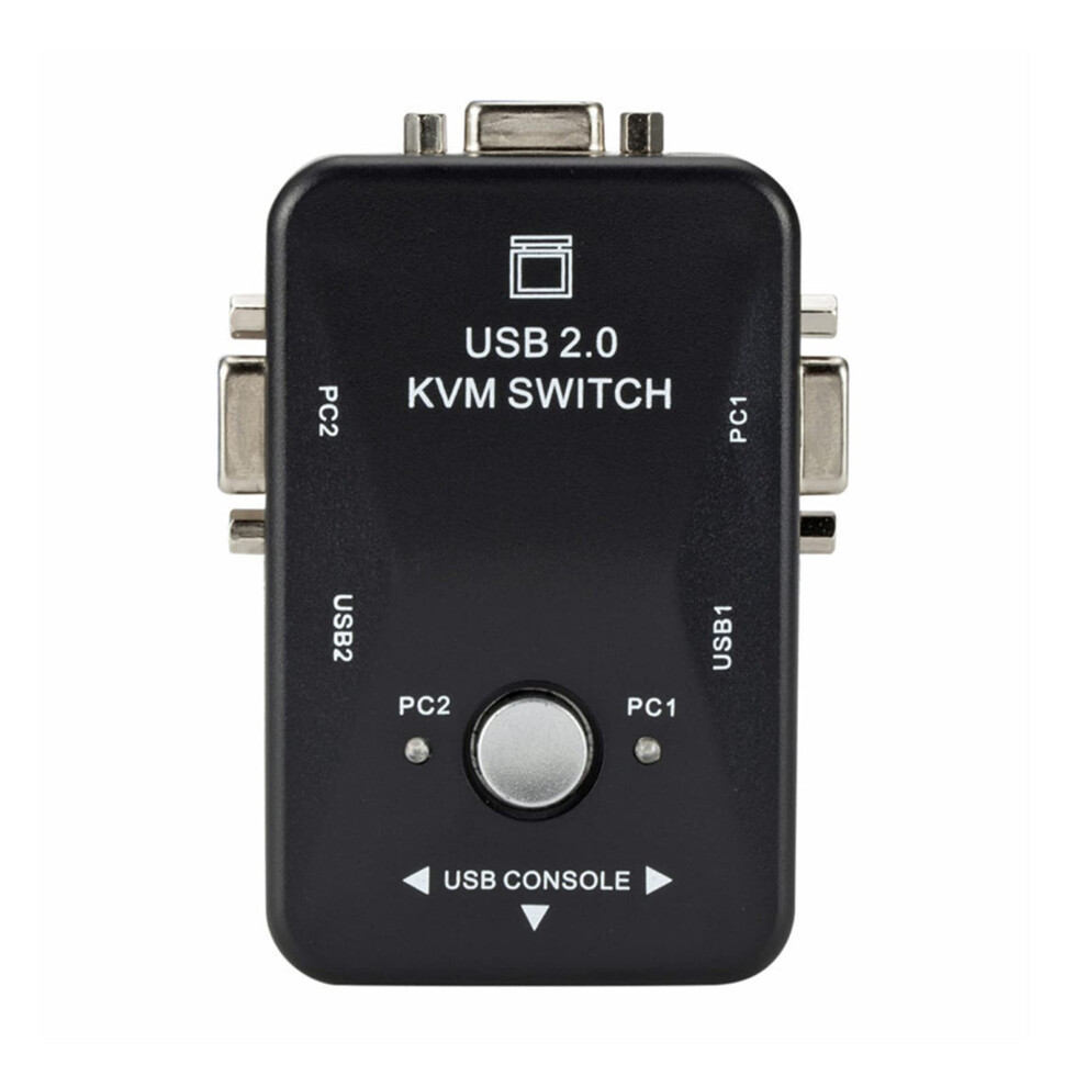 Usb2.0 Vga 2Port Manual Kvm Switch Box For Mouse Keyboard Monitor Sharing 2 Computers 9001264344429
