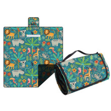 Picnic Blanket Sand Waterproof Camping Blanket Washable Beach Mat 200x200cm Rainforest Animals