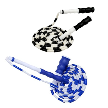 Weiches Springseil mit Perlen, ergonomischer, wellenförmiger Griff, verstellbare Länge, strapazierfähiges Nylonseil, tragbar für Kinder,