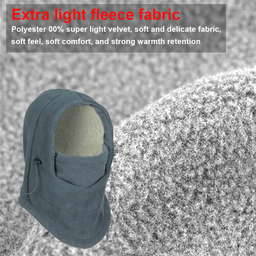 Κουκούλα Balaclava Fleece, Αντιανεμική μάσκα προσώπου από ύφασμα fleece για σκι, 2