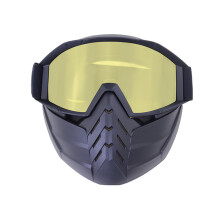 Occhiali da moto d'ispirazione vintage, maschera facciale rimovibile, resistenti agli urti, progettati per offrire lenti trasparenti e una