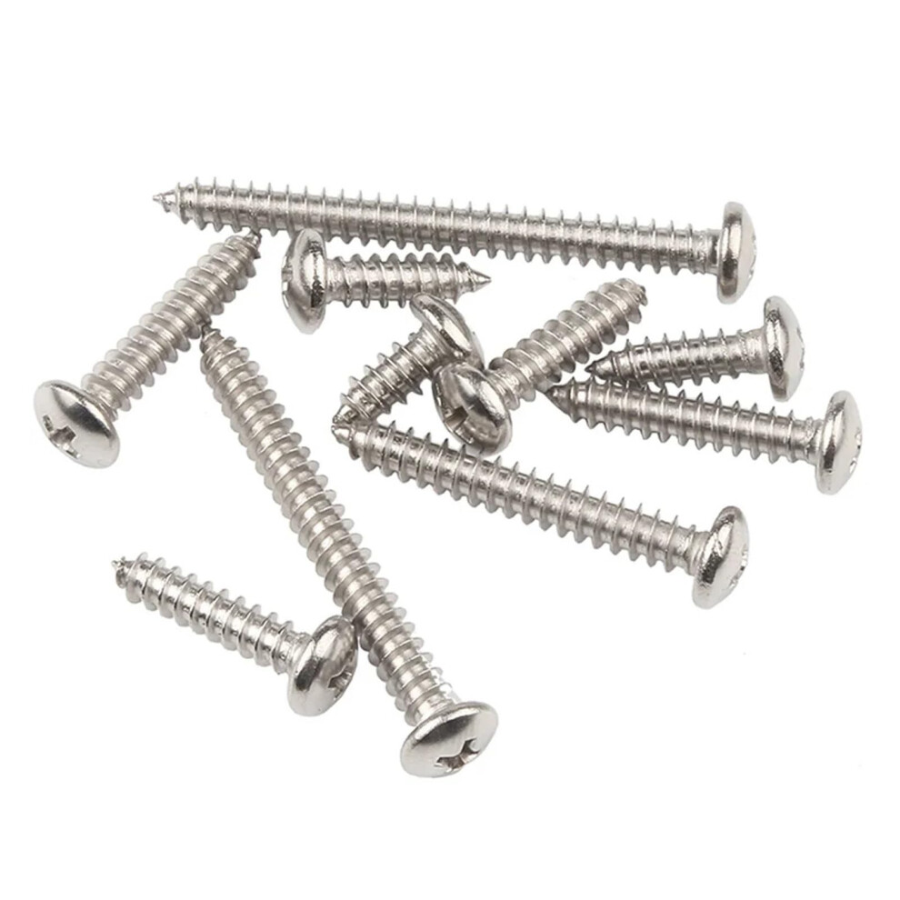 M1 M1.2 M1.4 M1.7 M2 M2.2 M3 M3.5 M4 M5 M6 304 Stainless Steel Cross Round Head Selftapping Wood Screw (M2 100Pcs) 9119770181572