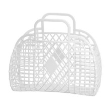 Hollow Shower Caddy Basket, Durable Structure Foldable Organizer with Handle Reusable Plastic Storage Basket for Toiletries Laundry Supplies, Premium