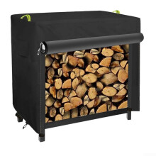 Waterproof Heavy Duty Firewood Rack Cover Buckle Closures For Outdoor Logs Holder Protection Rain Snow UV 125x65x110cm