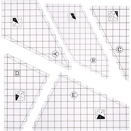 3/4/5pcs Quilting Ruler Sewing Ruler Templates for Patchwork Embroidery Crafts Clear Acrylic Quilting Patchwork Ruler Ref: 5774 1