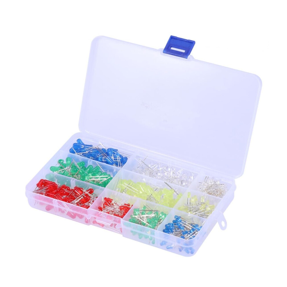 Led Light Emitting Diodes Kit 500Pcs Assorted Diffused Leds Resistors Included For Electronics Projects And Diy Lighting 9339159734995