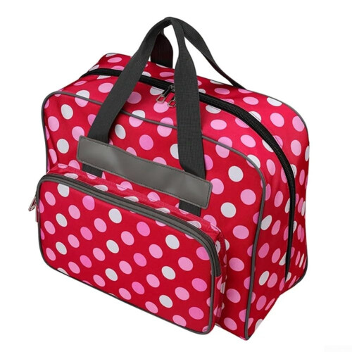 Portable and stylish sewing machine bag, ample space for storage and organization (red)