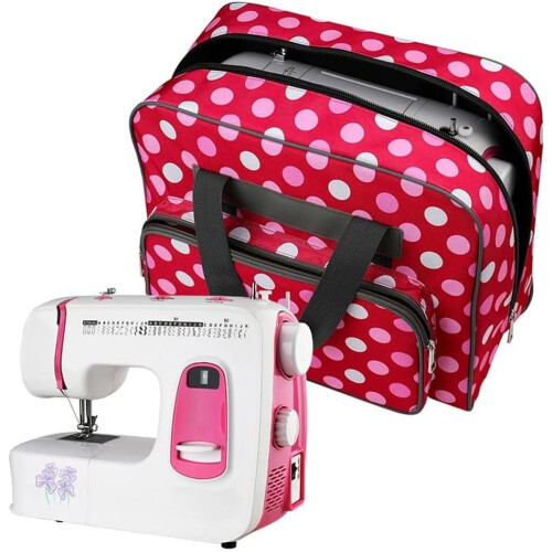 Portable and stylish sewing machine bag, ample space for storage and organization (red) 2