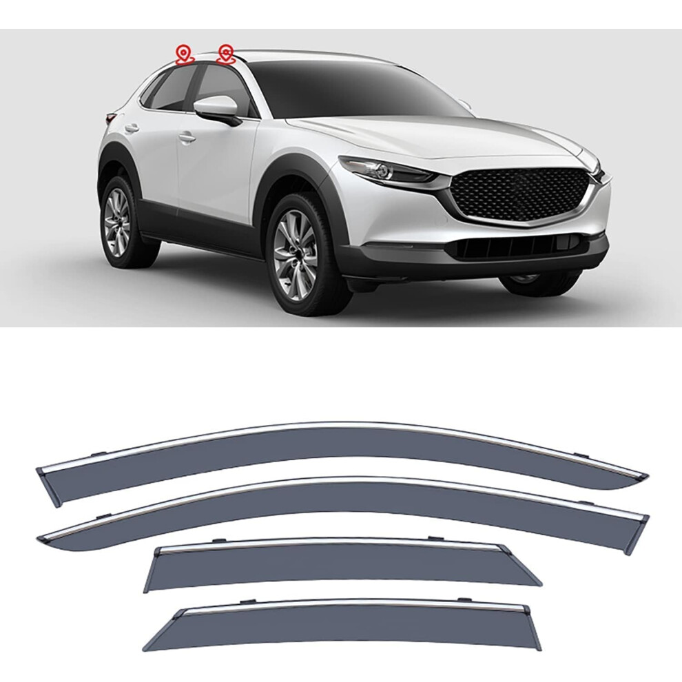 4 Pcs Car Wind Deflectors For Cx30 Dm 20202023, Tinted Sun Visor Rain Shield, Side Window Deflectors 9001264346843