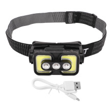 Wiederaufladbare LED-Stirnlampe für Outdoor-Aktivitäten, intelligenter Dual-Modus (konventionell & Sensor), 120-Drehung, IPX4 wasserdicht,