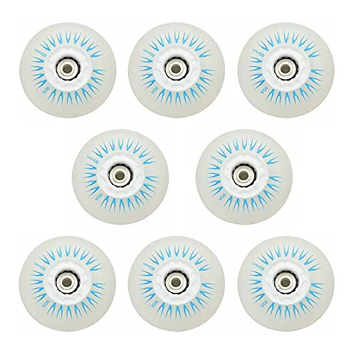 Roller Skate Wheels 80mm 90A 8Pack Inline LED Flashing Blue Replacement Wheels