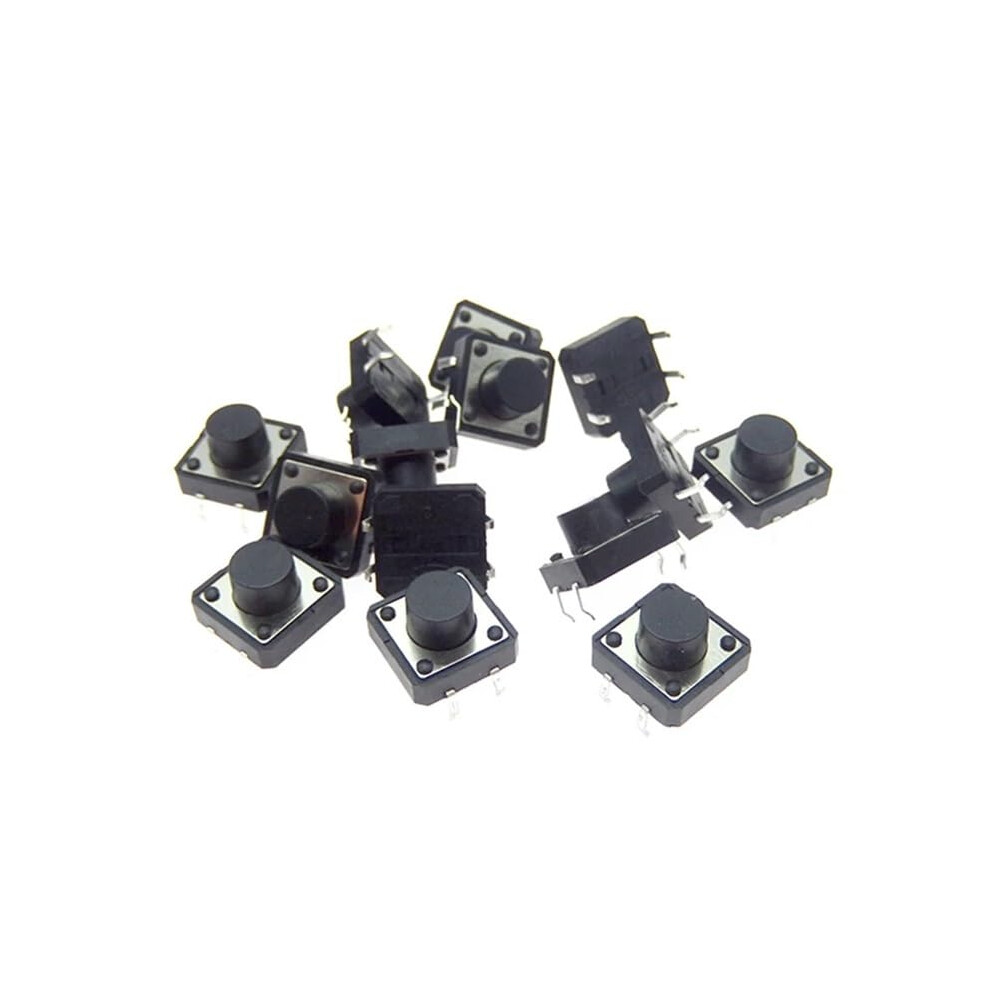 20Pcs 12X12x7.5mm 4Pin Dip Tact Push Button Switch Key Power Tactile Switches 12X12x7 12 * 12 * 7.5Mm Light Touch 9119770189028