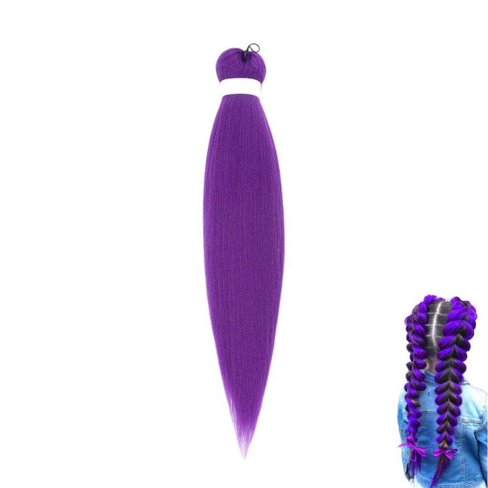 Unisex Purple Braiding Hair 26Inch Synthetic Wig For Braiding, Soft Texture, Crochet Twist Extensions, Crochet Braids