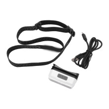 Wiederaufladbare Stirnlampe mit hellem Weißlicht, Stroboskoplicht, Freisprechfunktion, wasserfester LED-Stirnlampe, verstellbarem Kopfband und 3