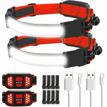 Leichte, komfortable Stirnlampe, superhelle LED für Outdoor-Abenteuer, wasserdicht mit rutschfestem Gummiband, USB-aufladbare Stirnlampe für Läufer