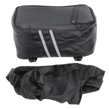 Bike Rack Storage Bag Waterproof Rear Seat Bag For Bicycles With Reflective Strips Large Capacity Insulated Compartments Durable PU Leather Material E