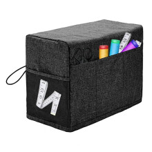Sewing machine cover with storage pockets, organizer for sewing tools, scratchresistant design with side handle, sewing machine cover (Black) Black