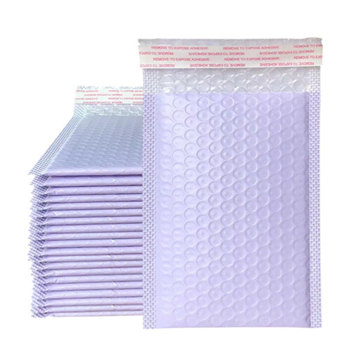 50 Purple Poly Bubble Envelopes, Padded Mailing Bags (13x18cm)