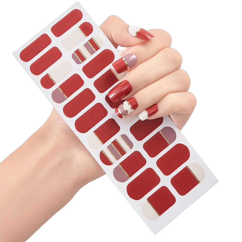 Semi Cured Gels Nails Polish Strips Adhesive Gels Nails-SS12