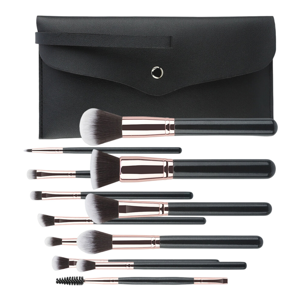 Portable 12 Pieces Travel Makeup Brush Set For Face And Eye With