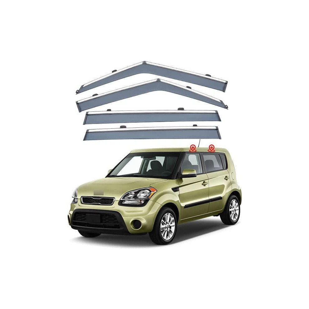 Car Window Visor Rain Guard Side Deflectors Abs Easy Installation For Kia Soul Am 20082013 9323874503233